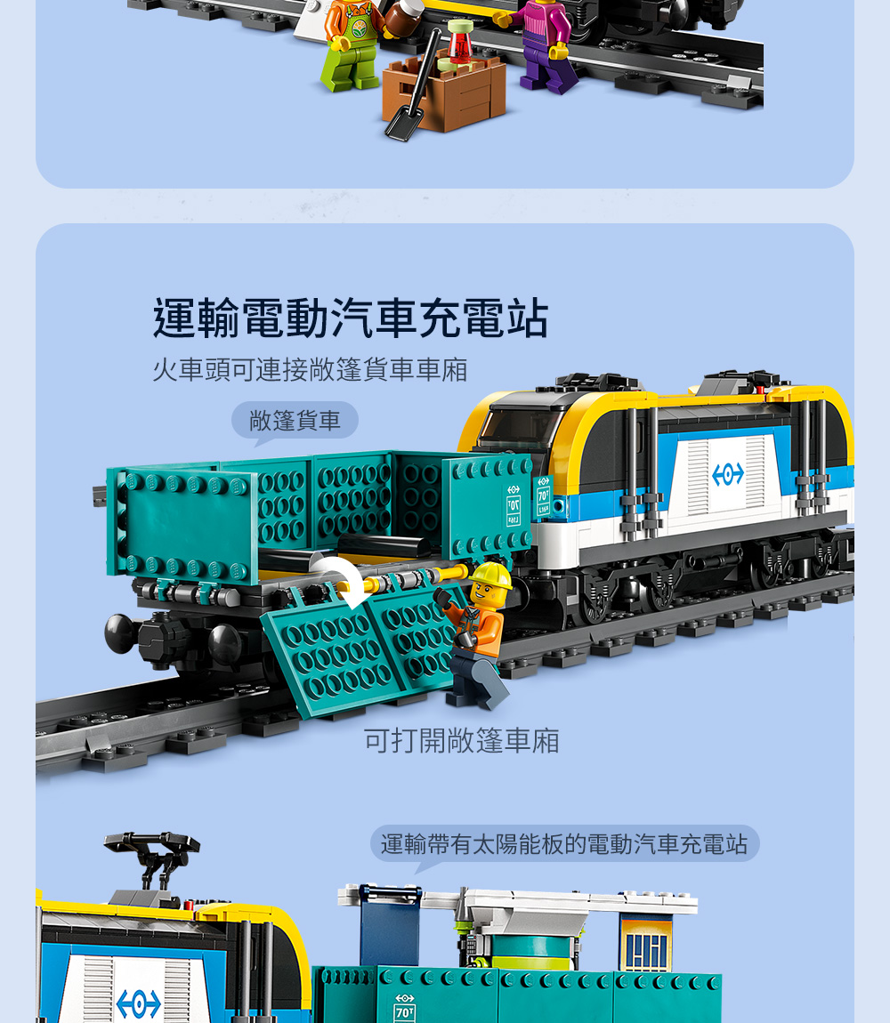 運輸電動汽車充電站火車頭可連接敞篷貨車車廂敞篷貨車 00  0  000000000 000可打開敞篷車廂運輸帶有太陽能板的電動汽車充電站